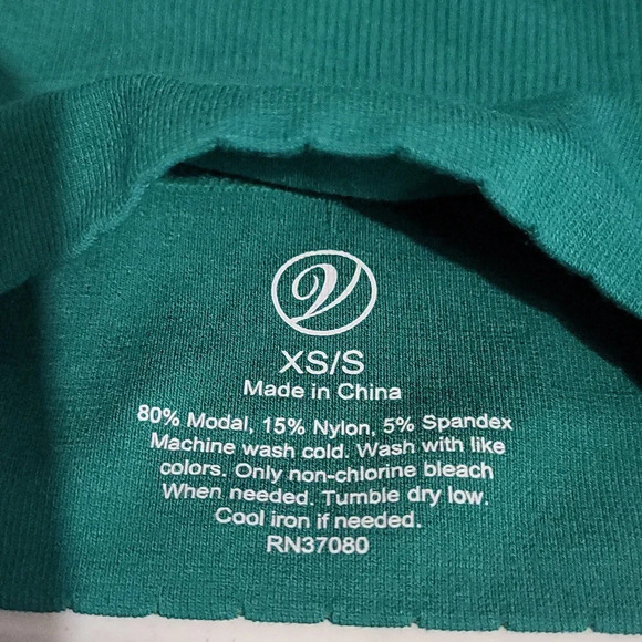 Ribbed Green Floral Racerback Bra - Picture 3 of 3